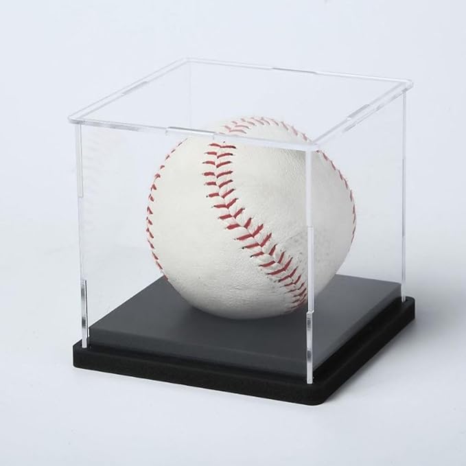 Baseball Case Acrylic Baseball Holder Clear Sturdy Stable Dustproof Stylish Display Cube Storage for Memorabilia Golf Balls