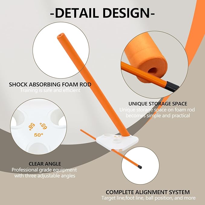 Golf Swing Training Aid, Golf Alignment Discs, Golf Alignment Sticks Correct Posture, Swing Plane, Path, Golf Swing Trainer, Golf Training aid Improve Swing Accuracy and Consistency