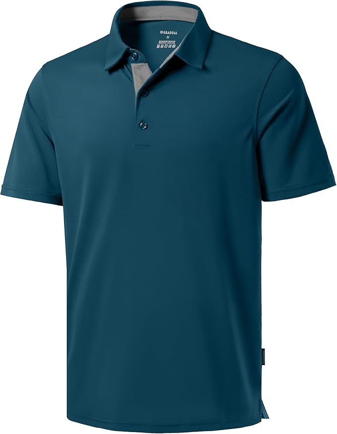 Men's Golf Shirts Dry Fit Moisture Wicking Performance Short Sleeve Collared Polo Shirts for Casual Athletic Business