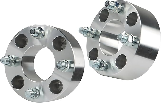 WFLNHB 2pcs Golf Cart Wheel Spacers 2 inch 4x101.6mm Hub Bore: 62mm Thread Size: 1/2x20 Silver Replacement for Golf Carts