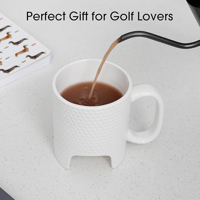 Golf Mug Ceramic Funny Mug & Ballpoint Pen Mini Ball Sets With Golf Shape Novelty Coffee Mug for Business Cup Gifts