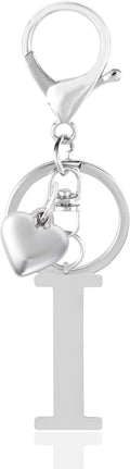Metal Heart Alphabet Keychain for Women, Girls - Cute Initial Letter Accessories for Purse, Bag Charms and Backpack