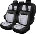 Leather Car Seat Covers for Volkswagen Golf SportWagen 2015-2019,Waterproof Soft Seat Covers,Interior Accessories Seat Covers Protector Airbag Compatible(5pcs Black&Gray Standard)