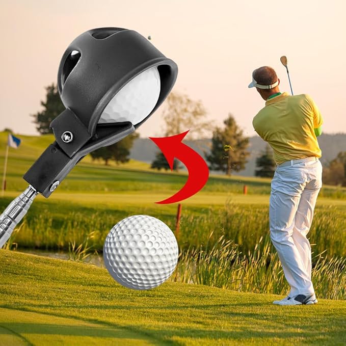 Kakalote Golf Ball Retriever, Portable Telescopic Scoop Saver Pick Up Golf Ball Grabber Pick Up with Locking Clip