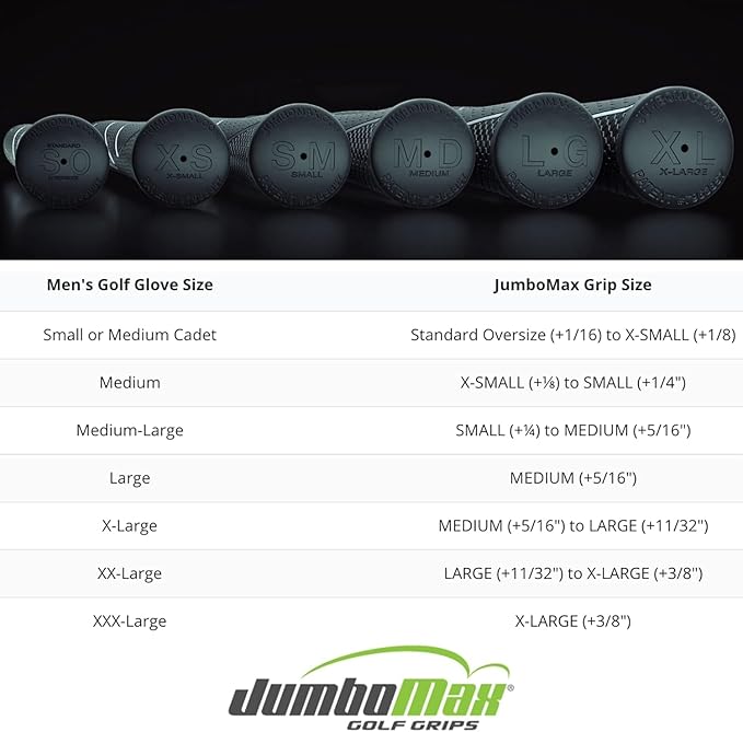 JumboMax JMX UltraLite Golf Grips Oversized - 20-25% Lighter, Enhanced Clubhead Awareness, Tri-Texture, Twist-Resistant StabilityCore