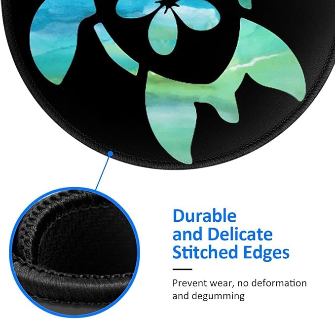 Sea Turtle Mouse Pad, Animal Flower Mouse Pads for Desk, Stitched Edge Mousepad with Non-Slip Rubber Base, Gaming Mouse Mat for Computer Laptop Home Office
