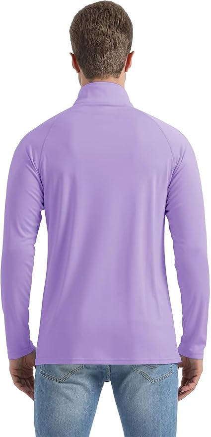 Boladeci Men's UPF 50+ Sun Shirts 1/4 Zip Long Sleeve SPF UV Protection Lightweight Quick Dry Quarter Zip Golf Shirts