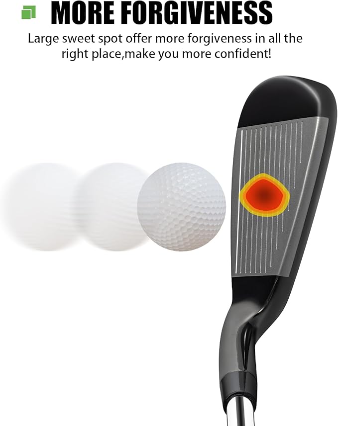 MAZEL Men Golf Iron Set (9PCS) or 1,2,3,4,5,6,7,8,9,Pitching Wedge,Sand Wedge with Steel Shafts for Right Handed Golfers