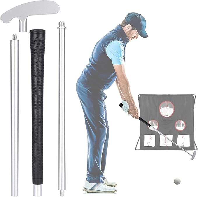 LEAGY Portable Golf Putter Travel Practice Putting Set with Case Indoor Outdoor Yard, Indoor Golf Games Set, Ball Return System Zink Alloy Putter Best Gift Executive Office Putter Set