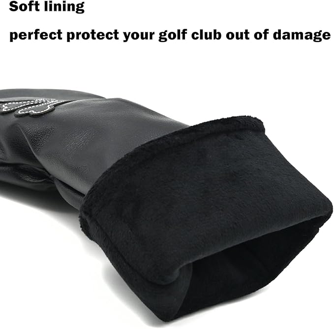 4 Pcs Golf Club Head Covers PU Leather Skull Golf Club Covers for Drivers, Fairway Woods, and Hybrids Fit Most Golf Clubs Golf Headcovers Set
