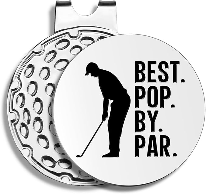 Best Dad by Par Golf Ball Markers, Men's Golf Accessories, Birthday Retirement Golf Gifts for Dad Husband Grandpa