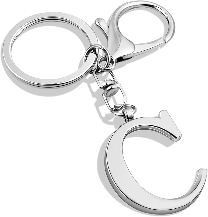 LAXPICOL Gold Letter A-Z Keychain for Women Bag Charms Purse Charms For Handbags Metal Alphabet Initial Letter Keychain