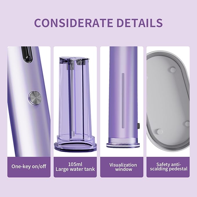 Steamer for Clothes, 2-in-1 Portable Handheld Garment Steamer & Iron with Self-Cleaning, 1200W Powerful & 30s Fast Heat-Up, Large Ceramic Panel, for Travel, Home and Office Use Mini, Purple