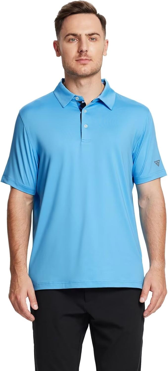 Mens Polo Shirts Short and Long Sleeve Casual Solid Stylish Dry Fit Performance Designed Collared Golf Polo Shirts for Men
