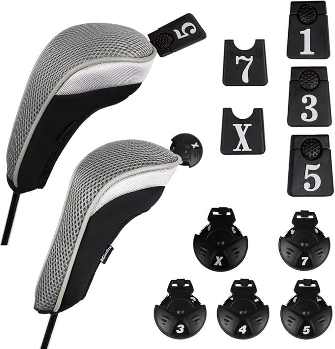 Andux 6pcs/Set Golf Club Head Covers Woods Driver Fairway Hybrid Set (3 Hybrids + 3 Woods)