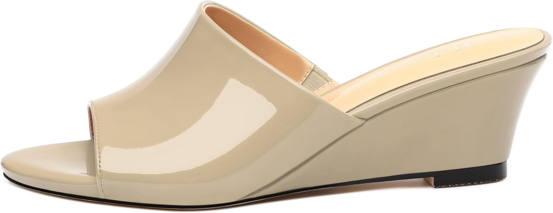 Wedge Sandals for Women Open Toe Wedge Heels Womens Matte High Heel Sandal Round Toe Heeled Wedge Sandals Slip on Casual shoes 2 inch