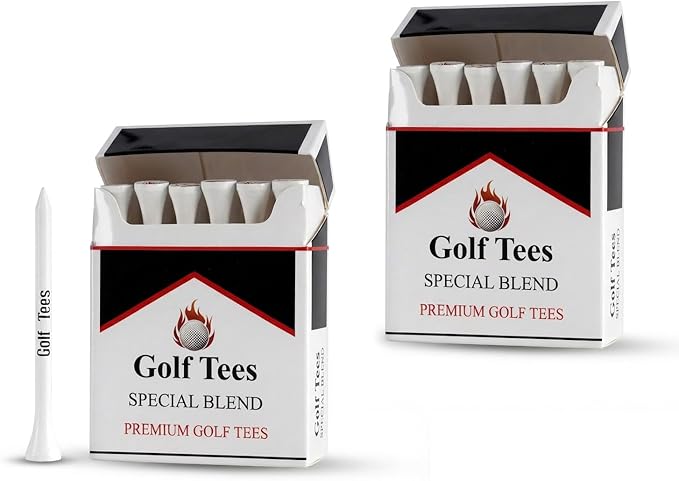 Premium Bamboo Golf Tee 83mm (3.25") Tees | Golf Gifts for Men | Funny Golf Accessory for Golfers | Vintage-Style Tee Case Golf Accessories for Men or Women