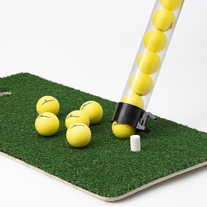 ALMOSTGOLF Practice Stick - Shag Tube with Ball Release, 24 Limited Flight Practice Golf Balls Included - Made in USA