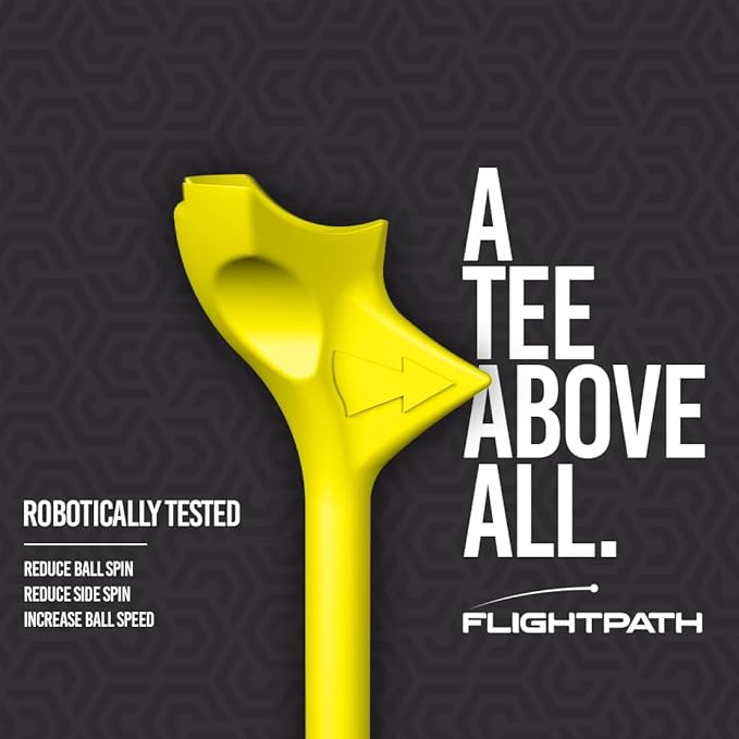 FLIGHTPATH Diamond Golf Tees – Patented Design to Reduce Spin for Long, Straight Drives – Low-Friction 3.25” Long Tees, Robotically Tested for Ball Spin – USGA Approved Performance