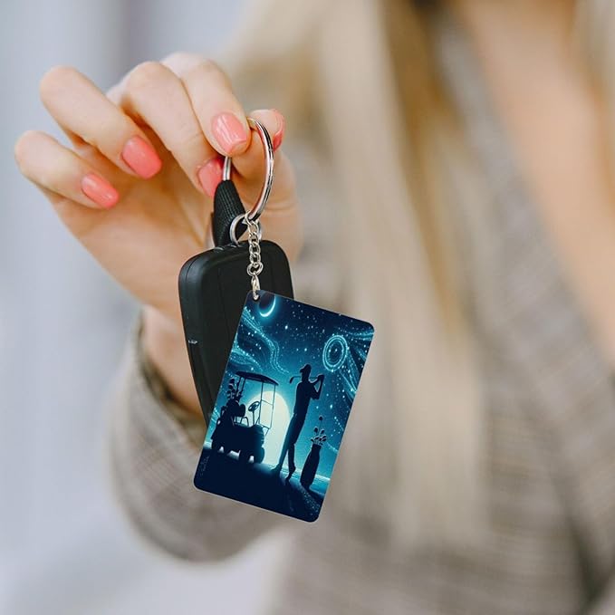 Keychain - Rectangular Acrylic Keychain Daily Key Ring Car Key Fob Holder 2X3 Inch