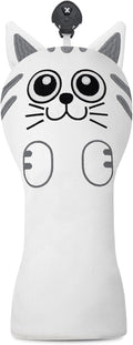 Golf Kitty Head Cover Golf Club White Leather Headcovers 1pc/4pcs Set Fits Driver Fairway Wood Hybrid Utility Putter Iron Wedge Headcover.