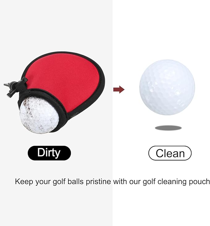 PATIKIL Golf Ball Washer Pouch, Portable Golf Balls Cleaner Pocket Bag with Hanging Clip for Golf Exercise