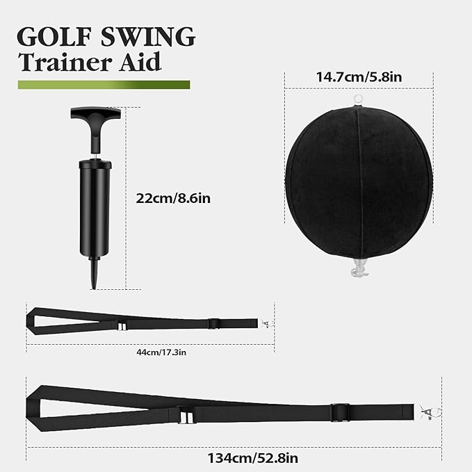 Golf Training Ball Smart Ball Golf Training Aid Inflatable Swing Training Ball with Inflator Pump and Adjustable Lanyard,Assist Golf Swing Trainer Golf Swing Assistant for Beginner