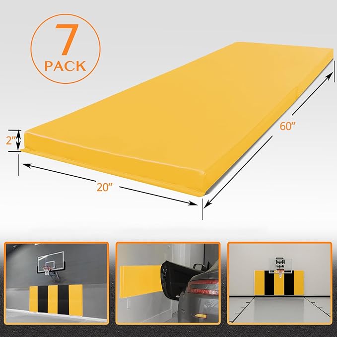 PROGOAL Gym Wall Paddings Basketball Court Wall Protection Pad - 2”Thick Foam Wall Mat Durable Protector for Wall-Mounted Basketball Hoops Garage Taekwondo（60" Lx20 W）