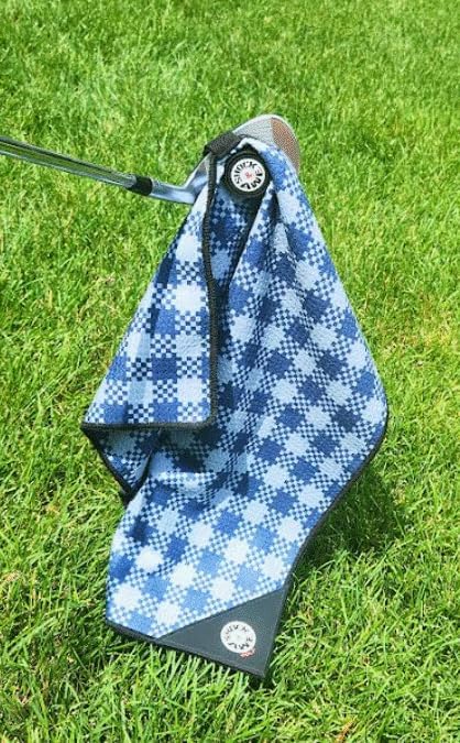 Magnetic 6-in-1 Multi Tool Golf Towel - Magnetic Towel - Ball Marker - Silicone Brush - Groove Cleaner - Bottle Opener - Bag Clip - Microfiber Waffle Design - Men's and Women's Golf - Golf Gifts