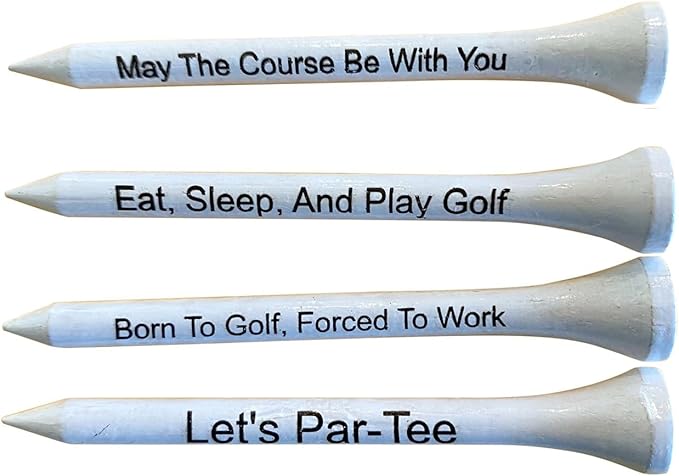 Bamboo Funny Golf Tees for Men and Women with Slogans | Golf Stuff for Men and Women | Funny Golf Gifts for Men Golfers | Professional Mens Golf Accessories Gifts | 100 Pack