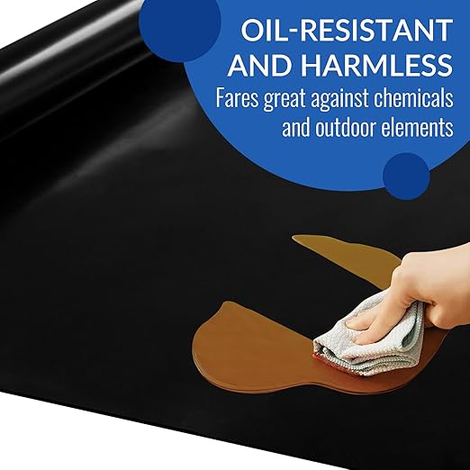 1/8" Thick 80" x 40" Heavy Duty Solid Rubber Sheet, High Temp Silicone Rubber Roll, Waterproof SBR Mat for DIY Pads, Cushioning, Flooring - Black
