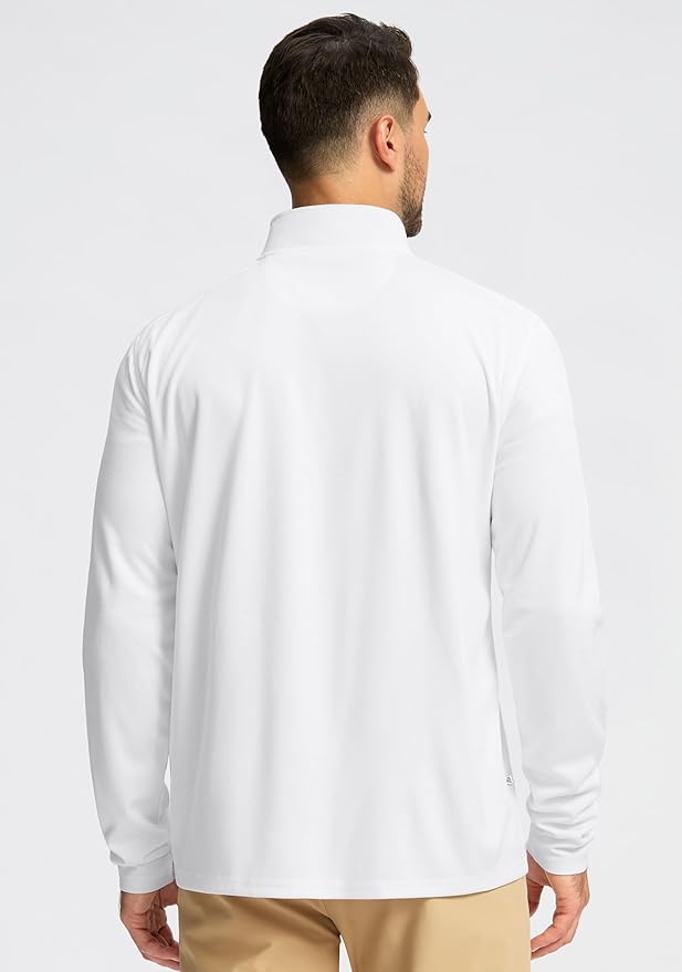 Obla Golf Quarter Zip Pullover for Men Mock Neck Sweatshirt Lightweight Sun Protection Men's Long Sleeve Golf Shirt