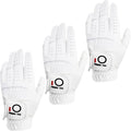 FINGER TEN All Weather Grip Golf Gloves Men Value 3 Pack for Right Handed Golfer, Hot Wet Rain Grip & Comfort Soft Glove for Premium Performance, Colors White Black Blue Sizes S M L XL