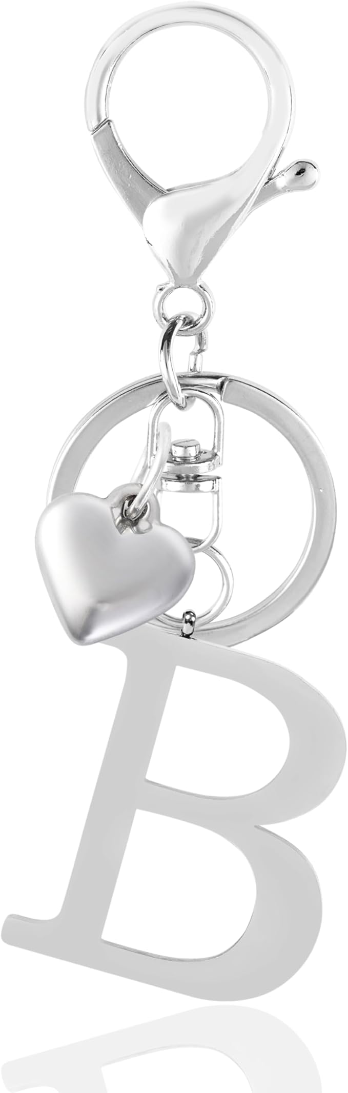 Metal Heart Alphabet Keychain for Women, Girls - Cute Initial Letter Accessories for Purse, Bag Charms and Backpack