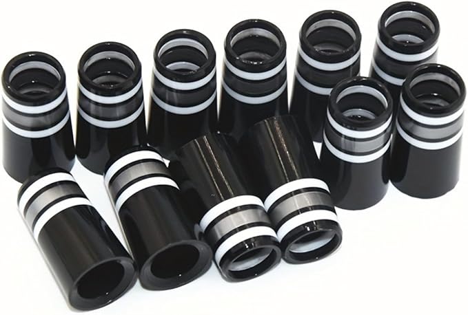 12pcs Universal Premium Double White Black Ring Grey Stripes Design Golf Iron Shaft Adapter Ferrules Tip .370 Iron Ferrules