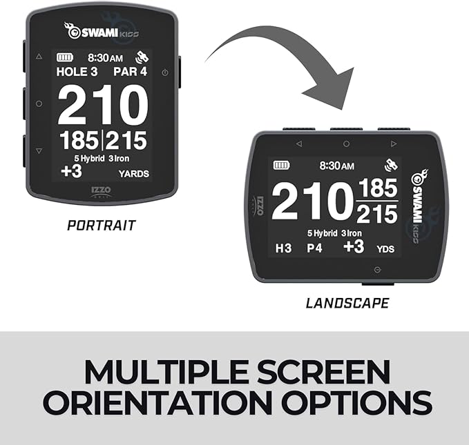 Swami KISS 2.0 Handheld Golf GPS Ragnefinder with Integrated Magnets - Grey
