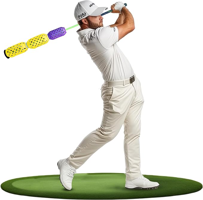 Aero Stiff Shaft, Golf Training Aid and Warm Up Tool, Speed Stick for Golf, Golf Swing Trainer, Improves Swing Speed, Wind Resistance, Adjustable Pineapples, Gain Up to 30 Yards On Your Drive
