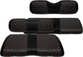 4PCS Golf Cart Diamond Seat Covers Kit, Fits EZGO RXV 2008+ Golf Cart Vinyl Replacement Seat Cover （Black Stitching, No Stapler, Easy to Clean）