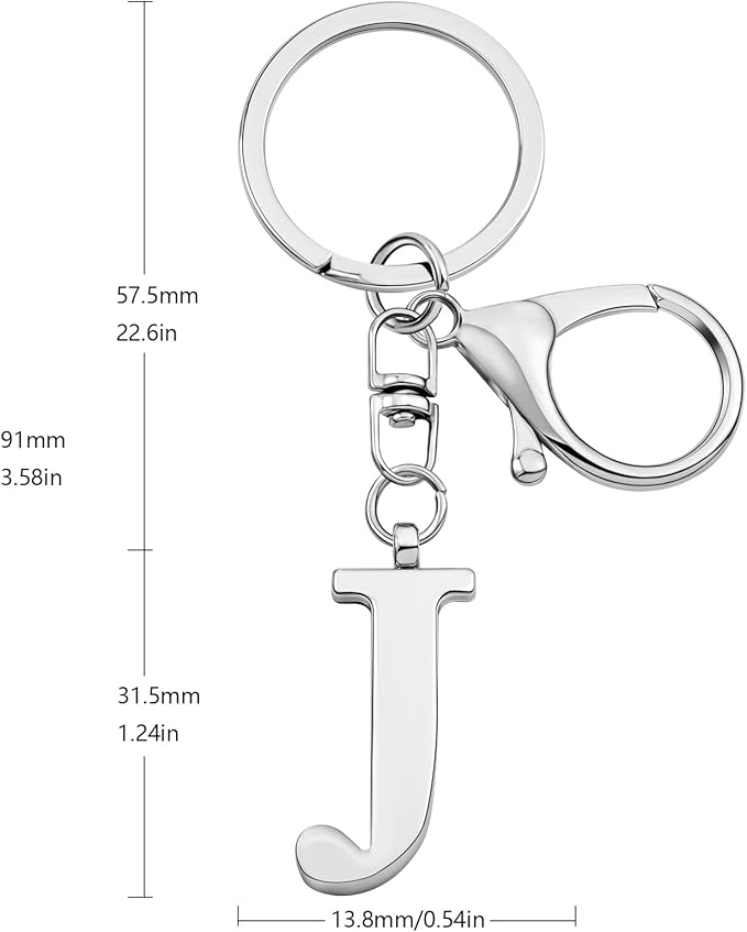 LAXPICOL Gold Letter A-Z Keychain for Women Bag Charms Purse Charms For Handbags Metal Alphabet Initial Letter Keychain