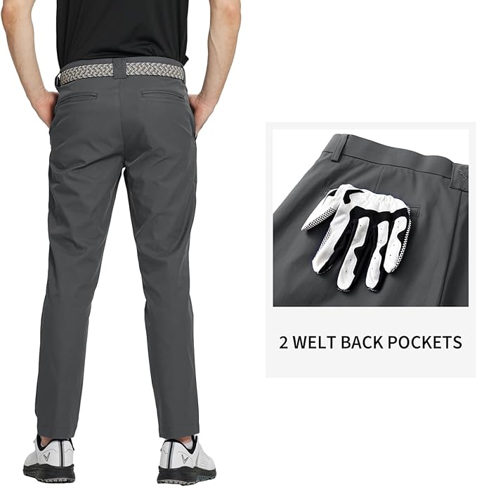 M MAELREG Golf Pants Men Quick Dry - 30"/32"/34" Stretch Lightweight 5 Pockets Water-Resistant Casual Mens Dress Pants