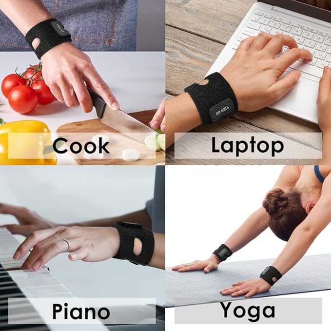 DR. WELL Closed-Loop Neoprene Wrist Wrap - Lightweight, Breathable Support for Everyday Wear | Ideal for Typing, Cooking, Fitness, Various Sports That use The Wrist. Made in Korea. 1Pack