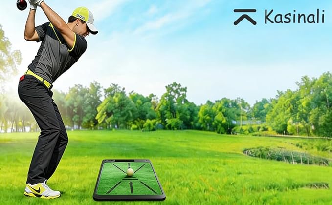 Golf Hitting Mats Practice Mat Outdoor Indoor Training Chipping Show Swing Path Feedback 3 Replaceable Turf Mat with No-Slip Heavy Duty Rubber Backing Golf Accessories Men Dad Husband Gifts