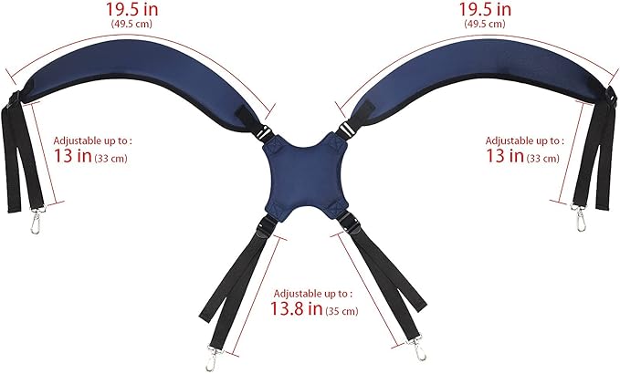 BIG TEETH Golf Bag Strap,Adjustable Padded Bag Strap Replacement,Golf Double Shoulder Bag Straps with 4Pcs Rotate Hooks