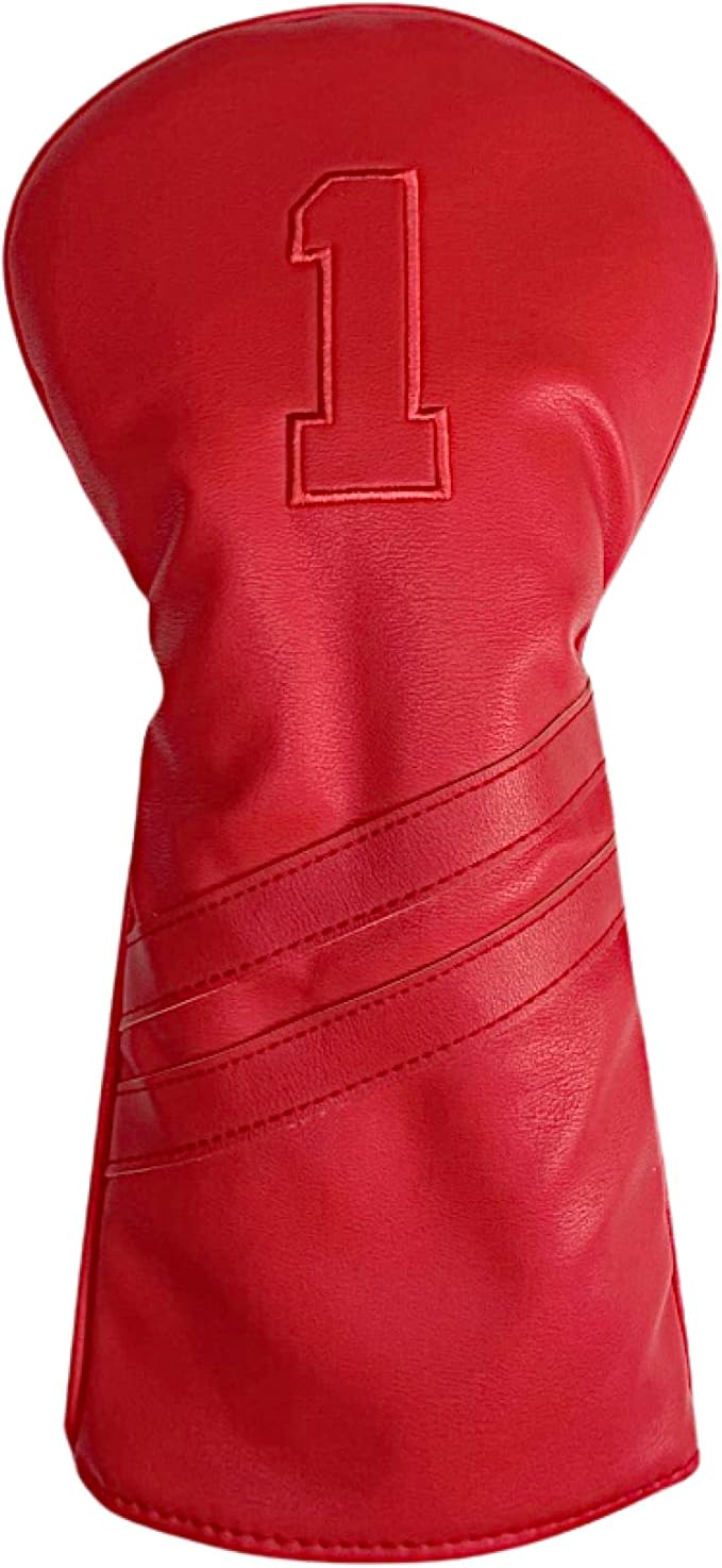 Vintage Golf Club Head Covers – 3 Pack Set – Premium Classic PU Leather – Fits Drivers, Fairway Woods, Hybrids – Durable, Stylish Protection