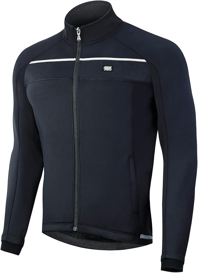 Souke Sports Men's Winter Cycling Jacket, Windproof Water Resistant Thermal Windbreaker