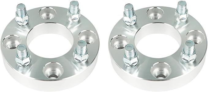 WFLNHB 2pcs Golf Cart Wheel Spacers 1 inch 4x101.6mm Hub Bore: 62mm Thread Size: 1/2x20 Silver Replacement for Golf Carts