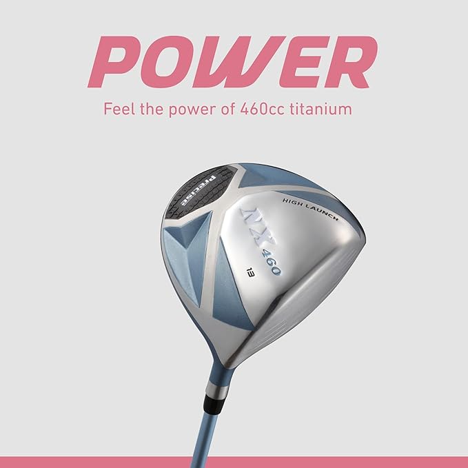 Precise NX460 Womens Golf Clubs Full Set, Includes Driver, Fairway, Hybrid, 4 Irons, Putter, Bag, 3 H/C's, Ultra-Light Graphite Shafts, Golf Clubs Women Right Handed, Regular and Petite Sizes