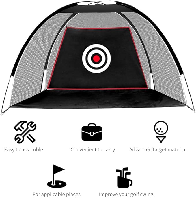 Black Golf Nets for Backyard Golf Practice Net Golf Hitting Net Training Aids with Target Cloth and Carrying Bag