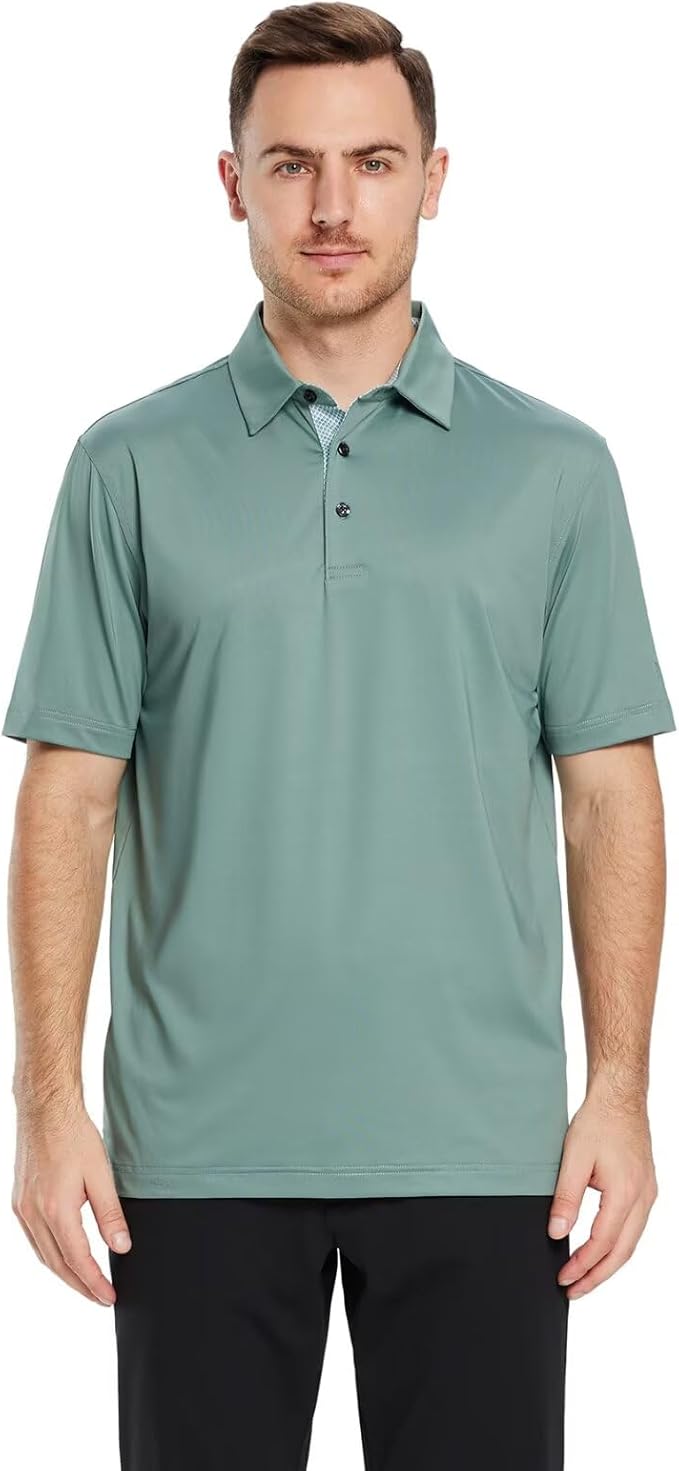 Mens Polo Shirts Short and Long Sleeve Casual Solid Stylish Dry Fit Performance Designed Collared Golf Polo Shirts for Men