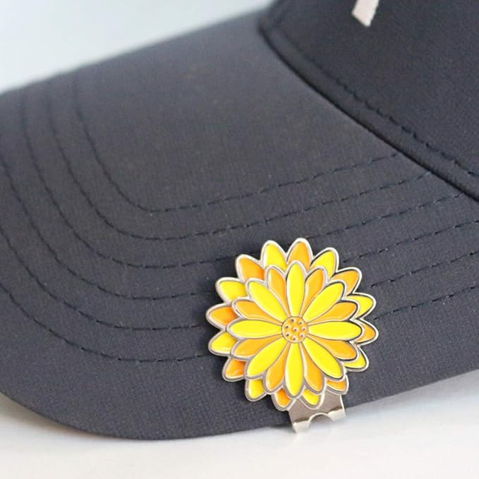 Flower Golf Ball Marker with Golf Hat Clip for Your Friend